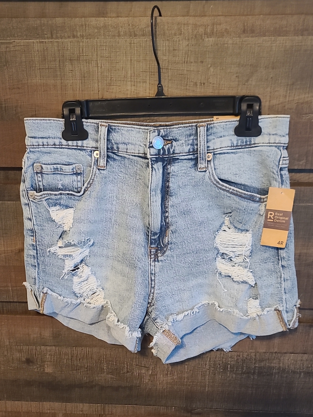 Aeropostale Light Blue Distressed Denim Jean Shorts